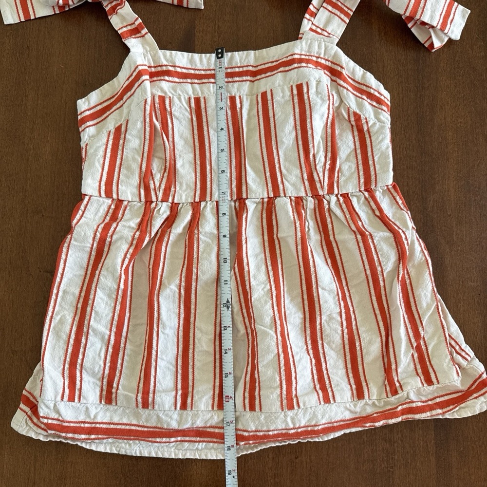 Cabi Brunch Top Adjustable Strap Cotton Linen Blend Sz S Resort Wear Orange - Picture 7 of 8